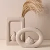Vases Creative Embryo White Ceramic Vase Decoration for Living Room Flower Arrangement Wabi-Sabi Decor Accessoires Objets MODERN