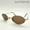 Vintage Top Quality Original 1to1 Catie Sunglasses avec Brand Logo Luxury Designer Sungass For Women Men Oval Sunglasses Gold Frame Grown Brown Tinded Lens Sungass