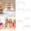Kitchen Storage 3Pieces Acrylic Cake Stand Rack Set Round Display Risers For Desserts Tiered Cupcake