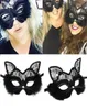 Luxury Venetian Masquerade Mask Women Girls Sexy Lace Black Cat Eye Mask na fantazyjną sukienkę Boże Narodzenie Halloween Party Q08063374985