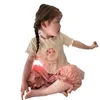Ensembles de vêtements T-shirt de dessin de dessin pour filles avec le jeu de jambe lié Capris 2024 Summer Children's