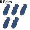 Erkek Çorap 5 Çift Erkekler Moda Moda Katı Tekne Yaz Kafesi Kayıtsız Silikon Silikon Pamuk Görünmez Erkek Ayak Bileği Terlik Meia