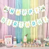 Party Decoration Happy Birthday Banner för Colorful Ice Cream Bunting Garland Cool Supplies
