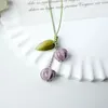 Exquise Lily of the Valley Mobile Phone Lanyard Women Key Chain Hanger Jade Pendant Small Mobile Chain Telecommunications