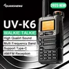 Quansheng uvk6 walkie talkie 5w banda de ar rádio tyep c carregamento uhf vhf dtmf fm scrambler NOAA Frequência sem fio de duas maneiras CB 240510