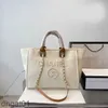 Tasche Bag Designer Strandtasche Deauville -Tasche Perle verschönerte Leinwand große Deauville -Tasche weiße Handtaschen Designer -Einkaufstasche
