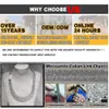 Hurtowa cena Hiphop Jewelry Factory 925 Srebrny Hip Hope Out Vvs Moissanite Diamond 8 mm Cuban Link Chain