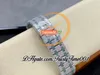 AMG 15400 A3120 Automatic Mens Watch Green Big Diamond Diamond Pavied Diamonds Diamants Baguette Baguers Bracelet en acier Two Tone Super TrustyTime001 Iced Out Full Watches