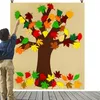Figurines décoratives Felt Fall Tree Board Board School Art DIY AUTOMNE LEG LEAF ORNENTS CRAFSS BULLETIN Activité de Thanksgiving pour les enfants