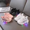 Child Fashion Sport Shoes Summer Luminous Breathable Kids Boys Net Girls LED Sneakers Light Running 240430