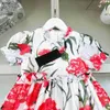 Top designer per bambini abiti abiti vestiti per bambini in pizzo vestito principessa taglia 90-150 cm in tessuto di cotone di seta simulato abito bambino 24mar