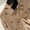 2024 designer high-end new, low-key metal lapel luxury shirt, metal buttons decorated with stylish ladies style shirt, size S-L