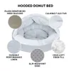 Meubles de lits de chat Produits pour animaux de compagnie Extra Small Plus Performance Linet Digned Donut Dog and Cat Bed Mist Grey