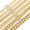 Cuba Chains gold faucet buckle stainless steel titanium steel density 8mm/10mm/12mm/14mm/16mm Miami Cuban Link Chains Stainless Steel Mens Gold Chains