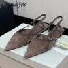 Casual schoenen 2024 String Bead Flat Women Pointed Toe ondiepe Slingbacks Runway Luxury kwaliteit Suede Leather Walk Woman