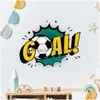 Adesivi da parete Gol di calcio calcio Word Art Hole for Kids Camera camera da letto Gioca a baby decalcomanie per la consegna decorativa per la consegna giardino dhku1