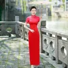 Ethnic Clothing 2024 Team Choral Performance Qipao Women's Sexy Slim Cheongsam Mandarin Collar Vintage Elegant Temperament Traditional Dress