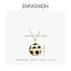 Pendant Necklaces Enfashion Personalized Engraved Custom Name Necklace Gold Color Football Pendants Women Jewelry Collier Drop Deliver Dhfgv