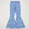 Одежда поставлена западная мода взрослые женщины мама цветочные рисунок голубые джинсовые брюки длинные брюки Оптовые бутики для девочек джинсы