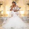 Suknie ślubne syreny Aso ebi 2024 Perły ukochane afrykańskie wiejskie suknie ślubne plus size afrykańskie sukienki ślubne Trumpet Bohemian Church sukienka panna młoda vestios novias boda oszałamiająca