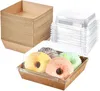 Wrap Prezent 50 pakietów pudełka na krawędzi z przezroczystymi pokrywkami do jednorazowego kanapki na pojemniki na desery Truskawki