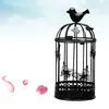 Candele di candele Bird Cage Candlestick Holder Europe Metal Country Style Vintage Retro Tealight Decor (Nero)