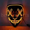 Cosplay LED -skräckmask Light Halloween upp El Wire Scary Glow in Dark Masque Festival