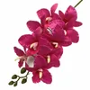 Dekorativa blommor 5st Artificial Catland Flower Plant Big Vanda Cymbidium Orchid Branch For Wedding Floral Decor Faux 9 Heads Cattleya