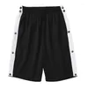 Shorts masculins printemps / été décontracté la mode Stripe Bouton épissé côté côté séparés Street Wear lâche