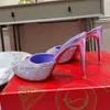 Tasarımcı Topuk Kadınlar Lüks Elbise Ayakkabı Kırmızı Dipler Tasarımcı Yüksek Topuklu Platform Sandalet Moda Terlik Slingback Yuvarlak Ayak parmakları Lüks Parti Düğün Pompaları