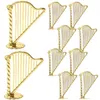 Figurines décoratines Miniature Harp Christmas Ornement Gold Musical Instruments Tree Tree de Noël Modèle suspendu Party Party Home Decor