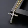 Ontwerper AAA Zirkon ketting Hip Hop Cross Hang ketting Punk Hart Koperen Geplateerd trouwfeest Dagelijkse sieraden Gratis verzending