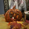 Candle Holders 2024 Halloween Ceramic Candlestick Hollowed Out Pumpkin Po Party Props Decoration Desktop Ornaments