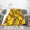 Decken süße Cartoon Decke Flanell Frühling Herbst gelb Kawaii Enten warme Würfe für Winterbettwäsche