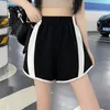 Summer High-waisted Wide-legged Casual Shorts Women 2024 New Arrived Korean Style Versatile Striped Color Collision Fashion Loose Slim Thin Sports Shorts Female