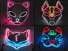 Led Halloween Mask Mixed Color Luminous Glow in the Dark Mascaras Halloween Anime Party Costume Cosplay Masques El Wire Fox 9128532502