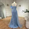 Party Dresses Serene Hill 2024 Arabic Lilac Evening Dress Side Train Pearls One Shoulder For Women's Formal Prom Wedding Gowns LA72332