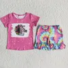 Vêtements Ensembles de la mode d'été Baby Girls Sprper Top Yellow Striped Shorts Set Wholesale Boutique Children Vêtements