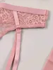 Bras stelt Varsbaby Lace Bra Set geschikt voor vrouwen geen padding bh+slipjes kousenbanden+kousen 3 stuks zomer ondergoed xw