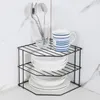 Kitchen Storage Tier Corner 3 Carbon Sink Non Drying Rack Racks Organizer Pot Shelf Under Dish Table Punching Steel