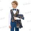 Clothing Sets Fashion Kid's 4 Pieces Suit Set High-grade Fabric Boys' Suits Ring Bearer Outfit For Kids Classic Tuxedo Formal Occasion
