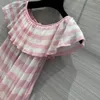 디자이너 드레스 2024 새로운 봄 여름 패션 프린트 밀라노 활주로 드레스 브랜드 같은 스타일 드레스 0514-1