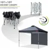 Tentes et abris Gazebo Pépette pop-up durable Tente 1 Murlée latérale 10x10 Black Canopyq240511