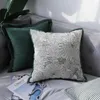 Kudde grön sammet naturliga växter jacquard chenille täcker dekorativ fall country style soffa stol säng kussin