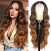 Factory wholesale HD Body Wave Highlight Lace Front Human Hair Wigs For Women Lace Frontal Wig Pre Plucked Honey Blonde Colored Synthetic Wigs Hair fast ship