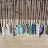 Colliers de pendentif guérison Crystal Natural Stone Slice Pendants Collier Reiki Chakra GMES Quartz Lapis Amethystes Amazonite Femmes Bijoux