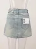 スカートヴィンテージトレンディな女性のハイウエストラップヒップデニム2024サマーファッションポケットA-Line Mini Skirt女性CPG1404