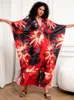 Robes de Kaftan Sunforyou pour femmes Black rayées Sliky Plus taille Caftans Beach Cover Up Robe Loose Soft Maxi Robe