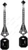 Party Supplies 1920s Art Deco Antique Vintage Flapper Style Jet Black Rhinestone Extra Long Dangle Earrings Pearl Jewelry For Women