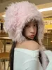 Winter Long Rabbits Ears Women Thickening for Warmth Hats Solid Fairy Hairy Streetwear Cap Y2k Aesthetic Girl Sweet Hat 240509